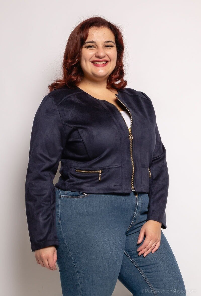 Samsö Suede Jacket - Stora Storlekar för Plus Size