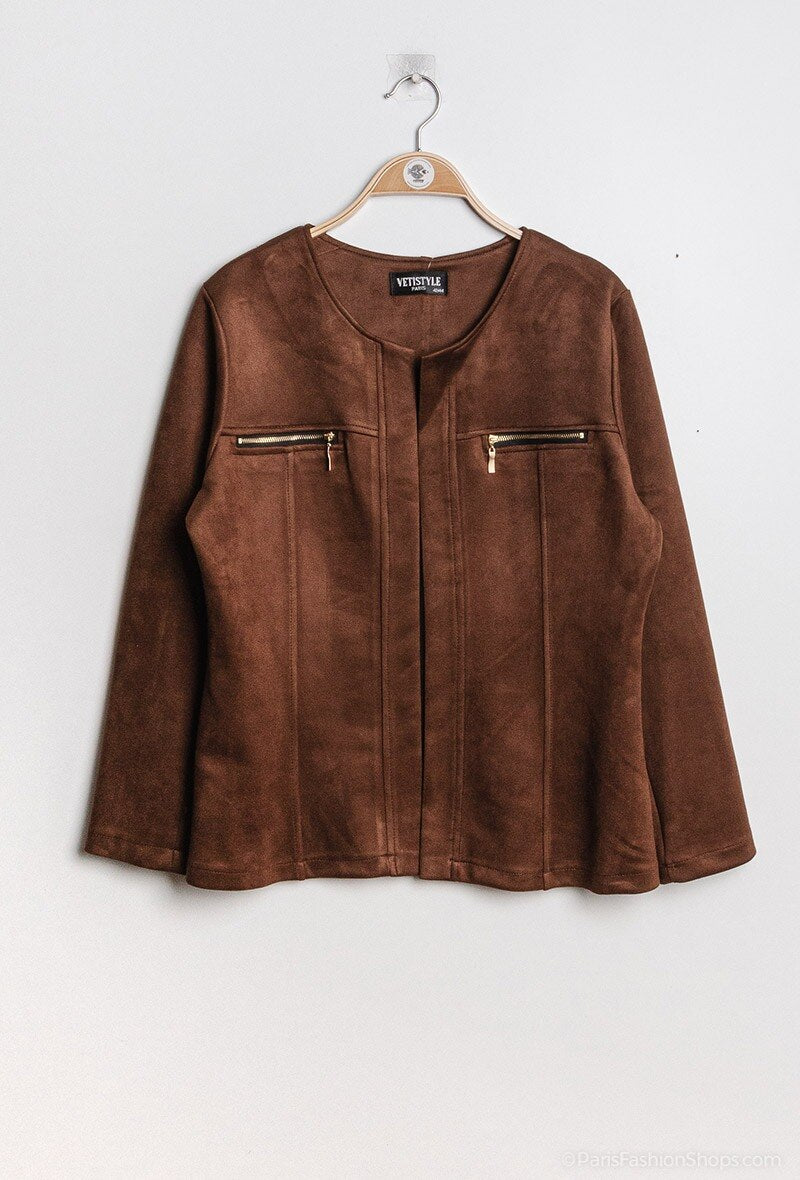 Suede jacket - Stora Storlekar