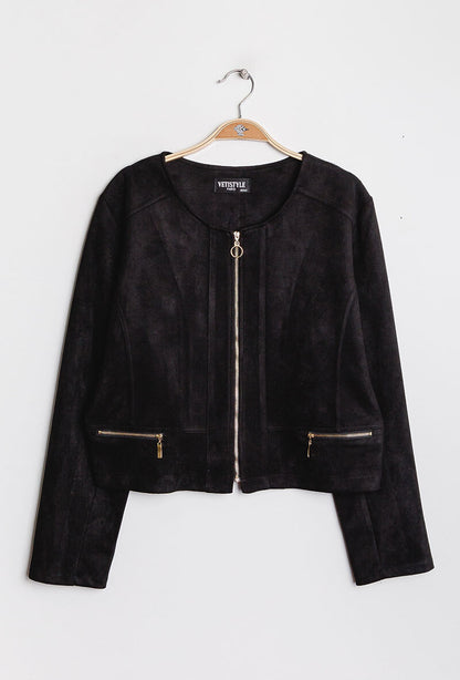 Suede jacket - Stora Storlekar