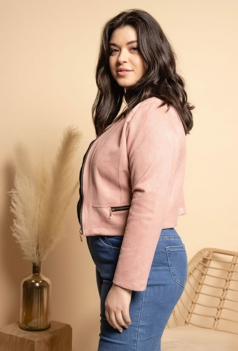 Samsö Suede Jacket - Stora Storlekar för Plus Size