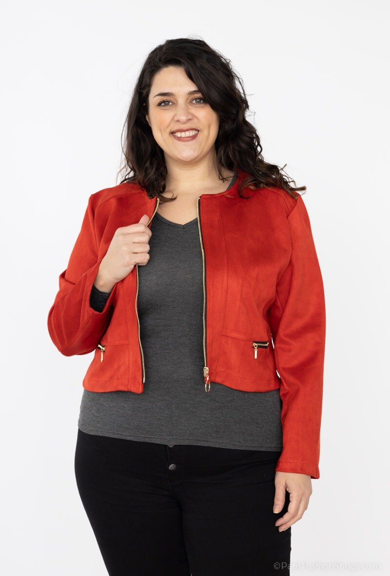 Suede jacket - Stora Storlekar