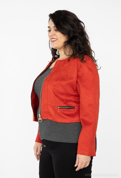 Samsö Suede Jacket - Stora Storlekar för Plus Size