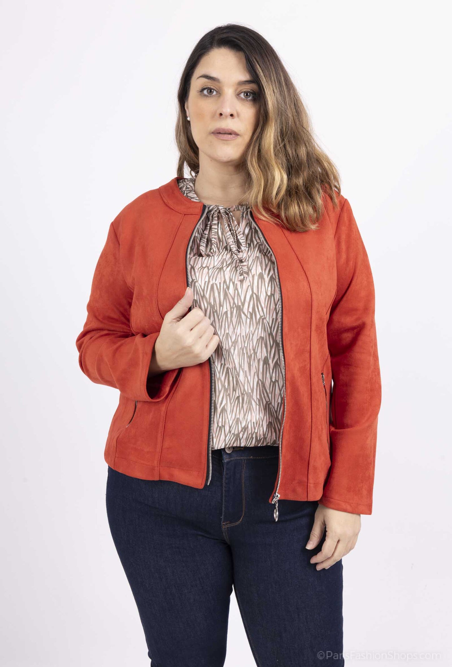 Suede jacket - Stora Storlekar