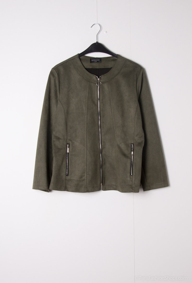 Suede jacket - Stora Storlekar