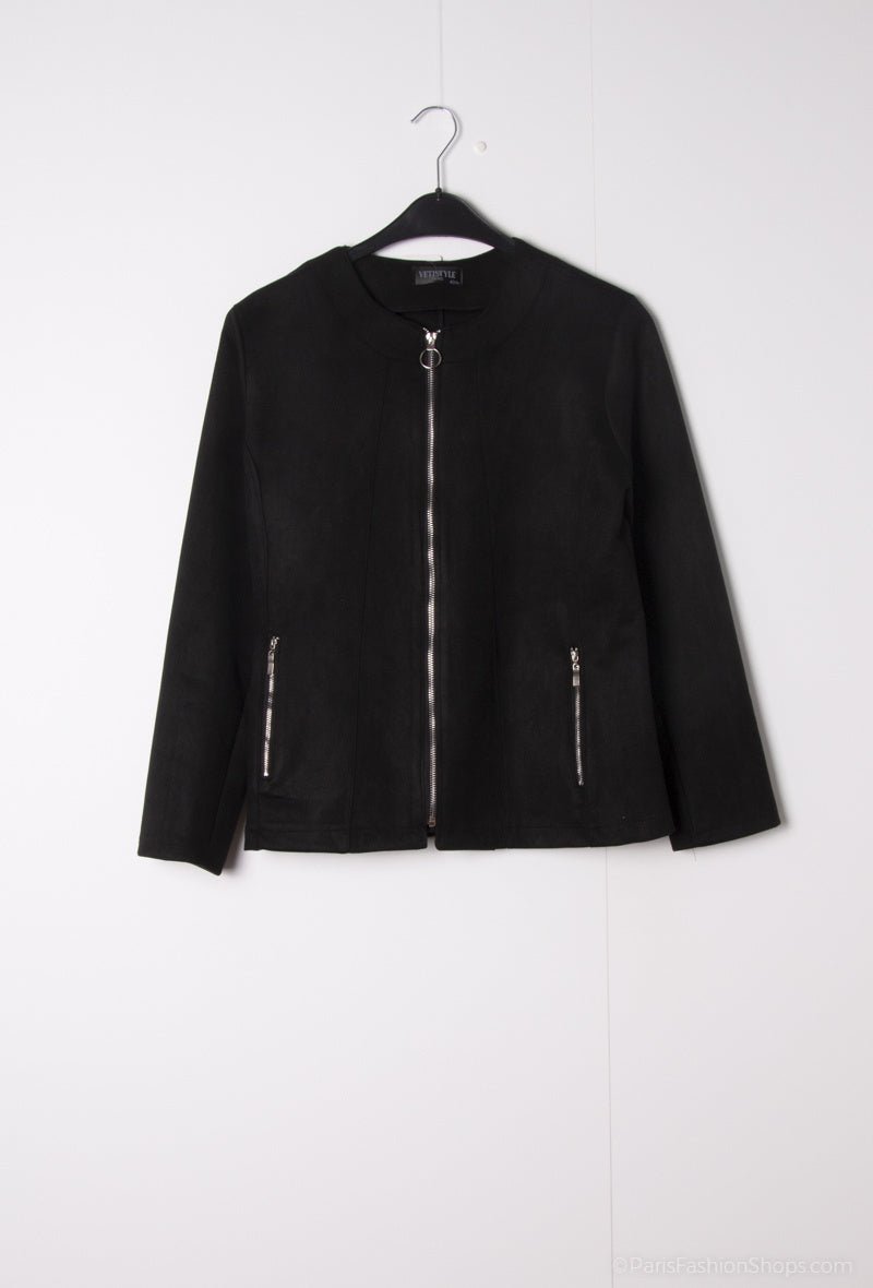 Suede jacket - Stora Storlekar