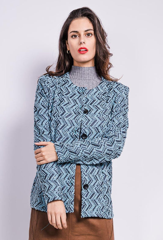 Jacket zig zag with sequins - Stora Storlekar